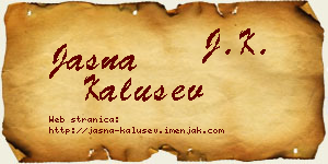 Jasna Kalušev vizit kartica